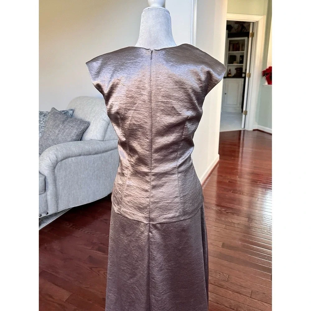 Vintage La Nuit Beaded Neckline Ethereal Divine Feminine Maxi Gown Dress Size 10 - Picture 9 of 11